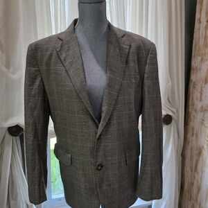 MENS Banana Republic Gray Classic Tailored Cut & Notched Lapels Cotton & Linen